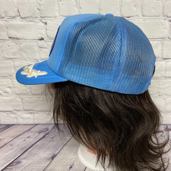 Vintage Hat Cap Snapback Blue Gallants Oilfield Hauling Trucker Mesh Patch Leaf - Picture 2 of 14